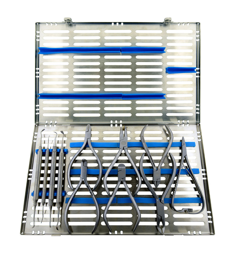 Orange German Dental Sterilization Cassette For 7 Instruments – Detachable 2-Button Design